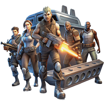 dramatic contemporary A Group of Space Pirates Armed with Laser P authentic png