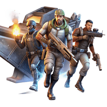 vibrant abstract A Group of Space Pirates Armed with Laser P 4K png