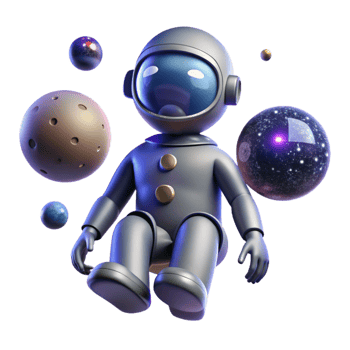 beautiful vintage Sentient Ai in the Void professional png
