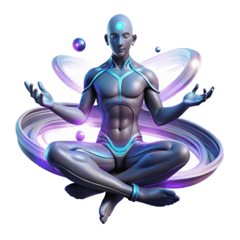 elegant minimalist A Powerful Psychic Being Levitating in A genuine png