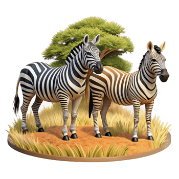 stunning modern A Group of Zebras Grazing on the African S premium png