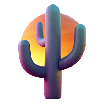 beautiful abstract Cactus Silhouette Against Vibrant Sunset professional png