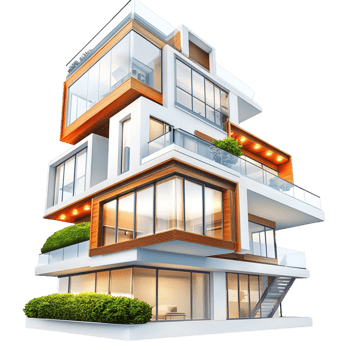 architectural building glass wooden accents png