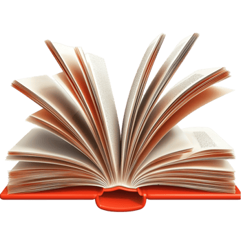 Open hardcover book pages fanning out gracefully png