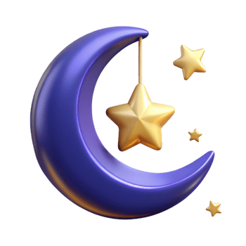 serene creative Crescent Moon in Night Sky professional png