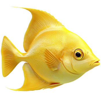 yellow fish fins extended swimming gracefully png