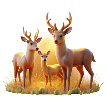 dramatic creative Deer Grazing in a Meadow professional png