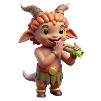stunning contemporary A Playful Satyr with Cloven Hooves and A high resolution png