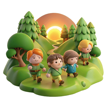 wonderful classic A Group of Adventurous Hobbits Traveling T authentic png
