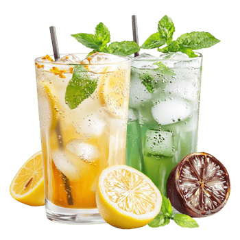Reing citrus mint cocktail ice lemon slices png