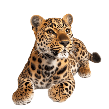 Cute baby leopard cub spots lying on the ground png