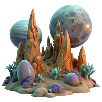 impressive artistic An Alien Landscape Towering Rock Formatio exclusive png