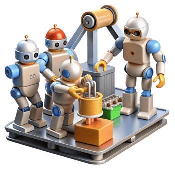 extraordinary contemporary A Group of Robots Diverse Designs and Func detailed png