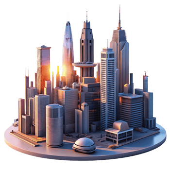 extraordinary artistic A Futuristic Cityscape Towering Skyscrap high quality png