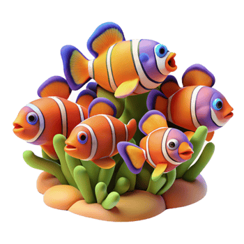 wonderful classic A School of Colorful Clownfish Swimming A high resolution png