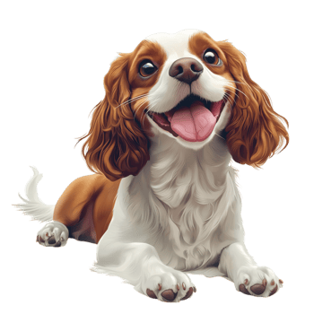 Happy Cavalier King Charles Spaniel puppy a joyful expression png
