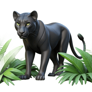 wonderful classic A Sleek Black Panther Prowling Through The detailed png