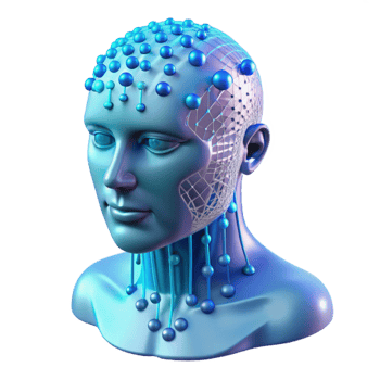 vibrant modern A Transparent Human Head Filled with Bina premium png