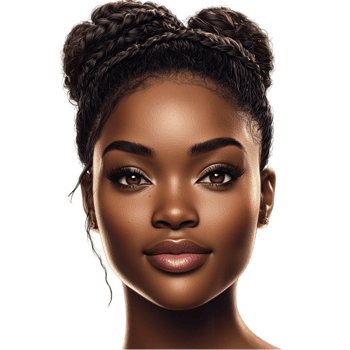 Beautiful woman braided hair confident expression png