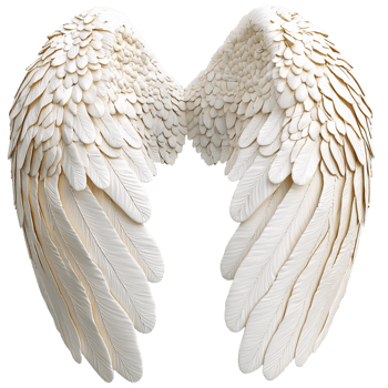 white angel wings intricate golden details png