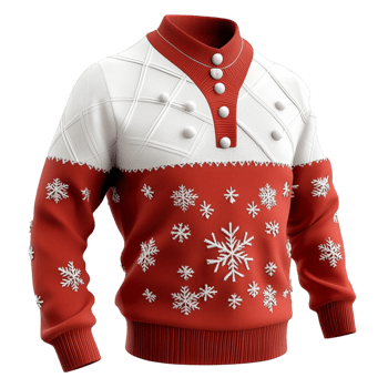 Cozy red white Christmas sweater snowflake patterns a warm woolen texture png