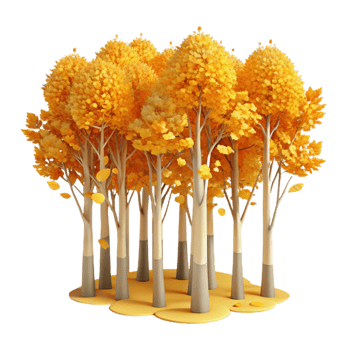 elegant abstract A Grove of Aspen Trees with Golden Leaves genuine png