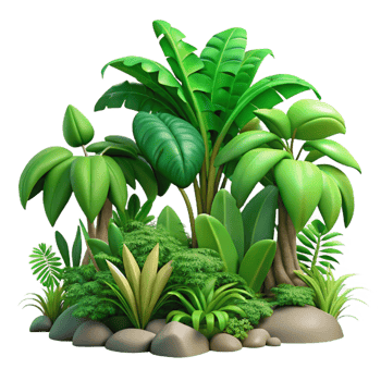 beautiful abstract A Lush Jungle Scene with Vibrant Foliage T professional png