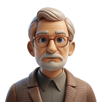 serene contemporary Portrait of an Elderly Man with Deep Wrin high quality png