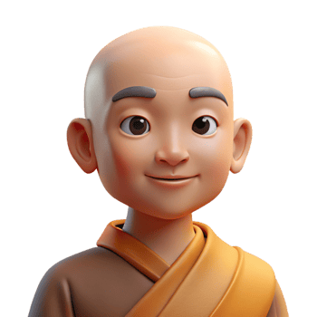magnificent vintage Portrait of a Serene Buddhist Monk with A detailed png