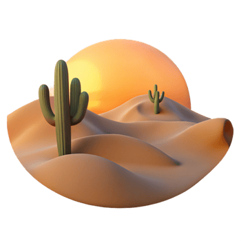serene creative A Serene Desert Landscape at Sunset with T high quality png