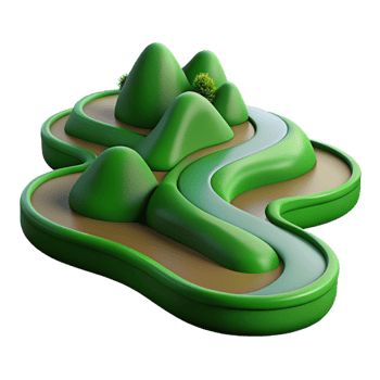 impressive creative extraordinary abstract A Winding River Snaking Through a Green Val exclusive high resolution png