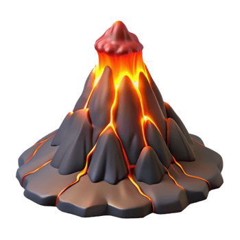 impressive traditional A Volcanic Eruption with Molten Lava Flowi original png