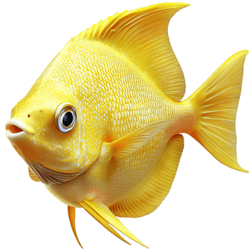 yellow tropical fish flowing fins a curious expression png