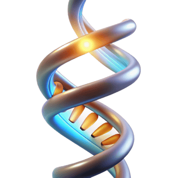 elegant artistic A Dna Strand Spiraling Upwards Glowing Seg high resolution png