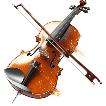 wooden violin a ly bow glowing finish png