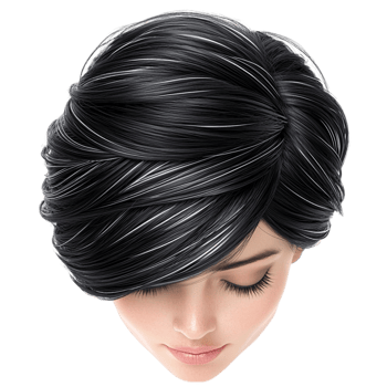 short black hairstyle a sleek voluminous look png