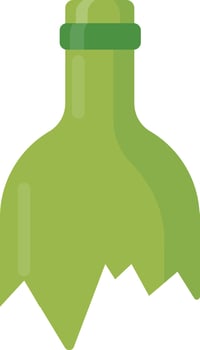 Broken Green Bottle vector