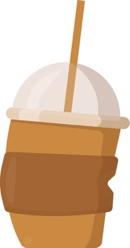 Plastic Cup with Straw vector