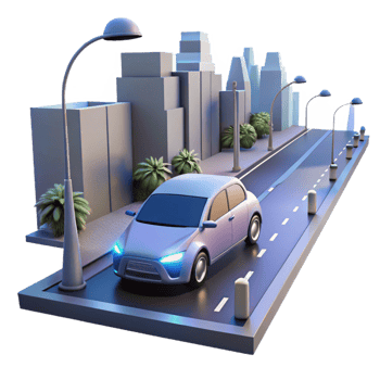 extraordinary vintage A Self Driving Car Navigating a Busy City S genuine png