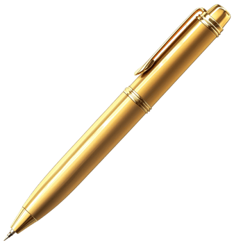Shiny gold pen a sleek design png