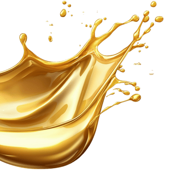 Splatter of gold glossy texture png
