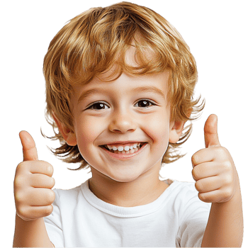 Smiling young boy showing both thumbs up joy png