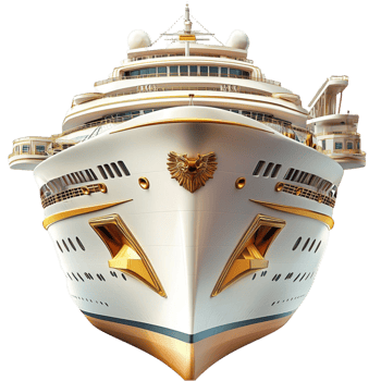Luxury cruise ship sailing a gr design png