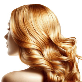 Woman long wavy golden blonde hair viewed from behind png