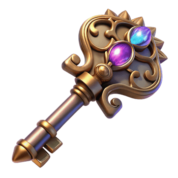 serene minimalist A Intricate Steampunk Key Ornate Carvings professional png