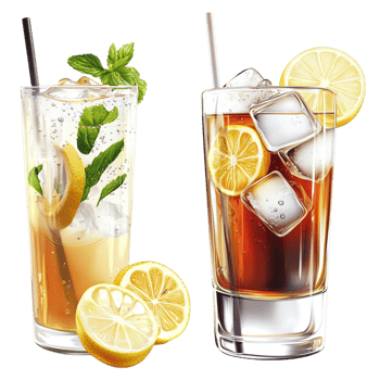 Reing lemon iced tea mint ice cubes png