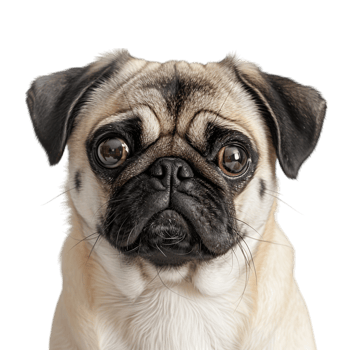 A pug dog is looking at the camera png