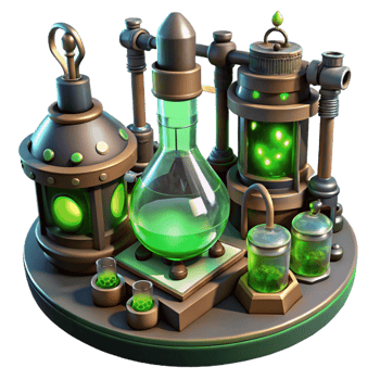 magnificent classic A Mysterious Steampunk Laboratory Filled professional png