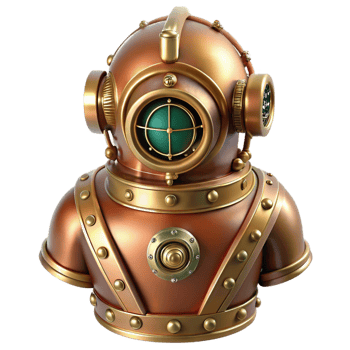 elegant traditional A Detailed Steampunk Diving Suit Polished genuine png