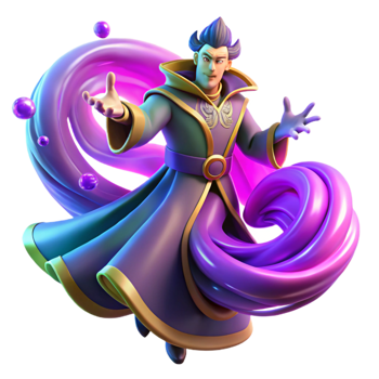 serene creative A Powerful Sorcerer Summoning a Swirling high resolution png